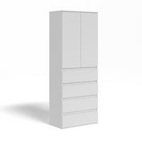 GARDEROBA Claus Bela 74 x 191.5 cm s 4 predali - bela, leseni material (74/191.5/40cm) - Vicco