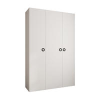 DREHTÜRENSCHRANK 245,5/160/50 3-türig - Schwarz/Weiß, Holz/Metall (160/245.5/50cm) - Abiks Möbel