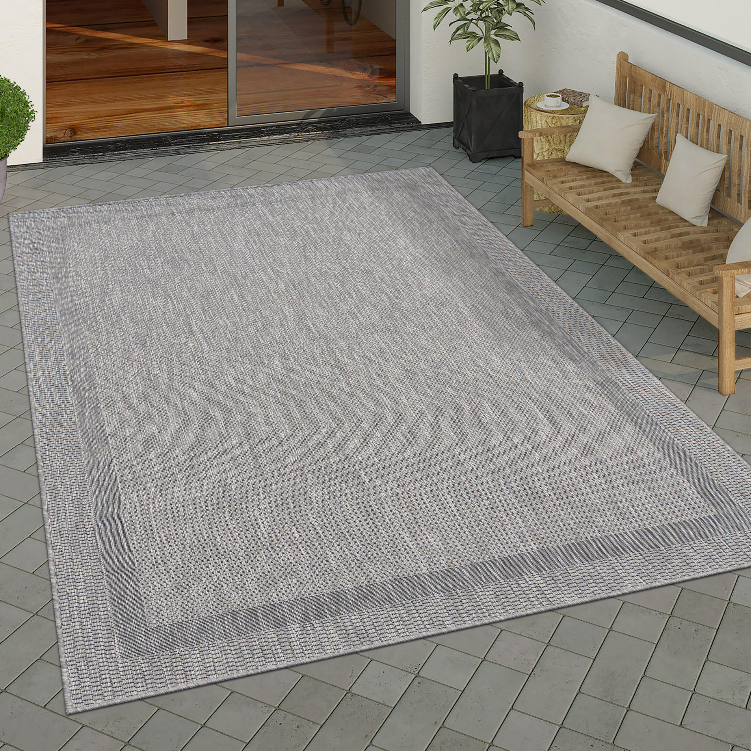 OUTDOORTEPPICH 150/150 cm Roma 272 - Grau, Textil (150/150cm) - Paco Home