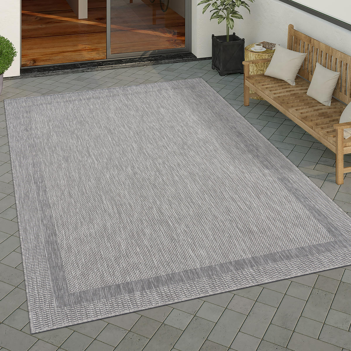 OUTDOORTEPPICH 150/150 cm Roma 272 - Grau, Textil (150/150cm) - Paco Home