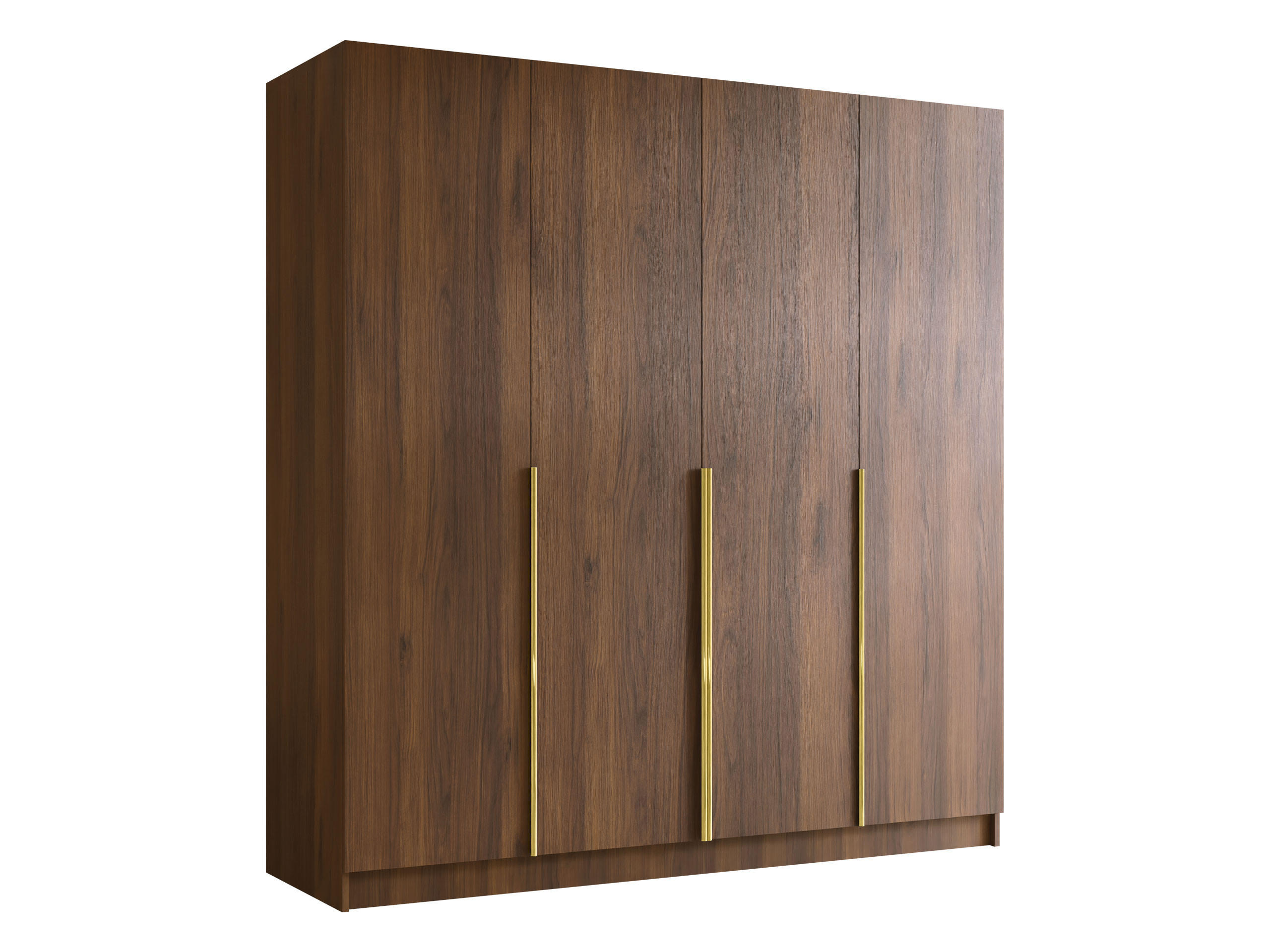 Mirjan24 Kleiderschrank Nussbaum, Gold 200x215x58 cm