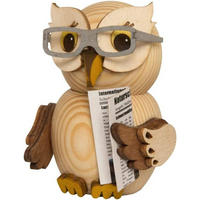 HOLZFIGUR Minieule mit Brille und Zeitung 7 cm - Multicolor, Holz (5/7/5cm)