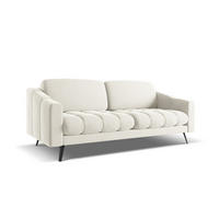 3-SITZER SOFA Samt Stoff Beige - Beige/Creme, Textil/Metall (202/80/95cm) - Makamii
