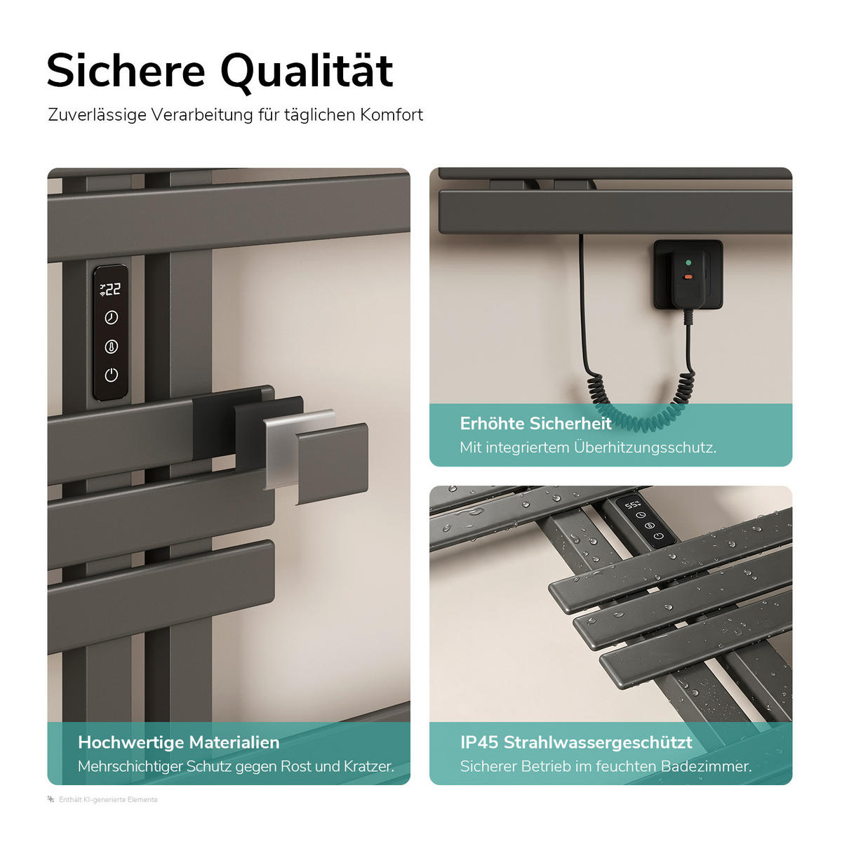HEIZKÖRPER Elektrisch - Anthrazit, Metall (80/117.5/10cm) - EMKE