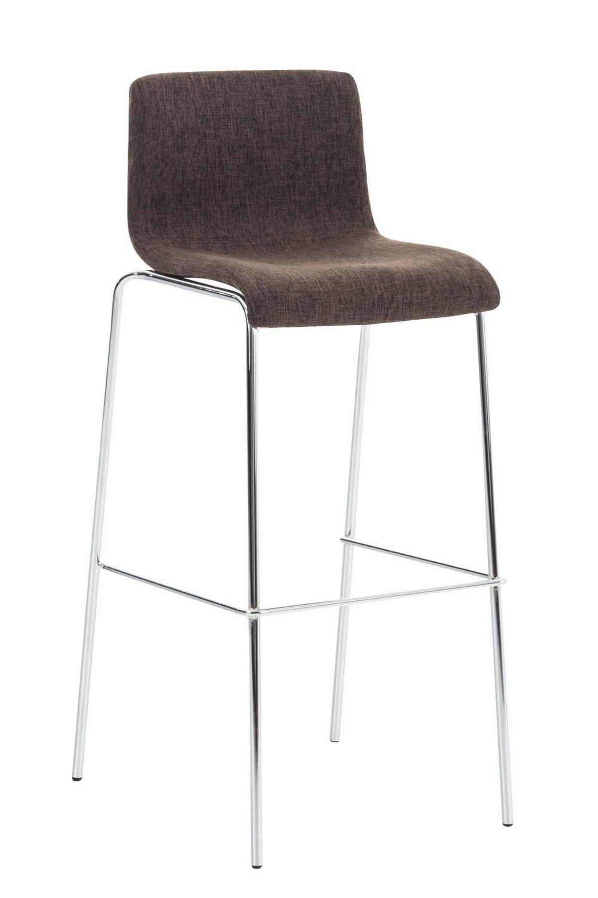 BARHOCKER 2er Set Stoff braun - Chromfarben/Braun, Textil/Metall (43/100/48cm) - CLP