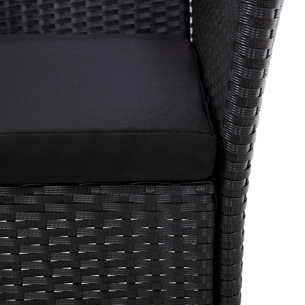 GARTEN-ESSGRUPPE 7-teilig Mit Auflagen Poly Rattan Schwarz - Schwarz, Naturmaterialien/Kunststoff - vidaXL