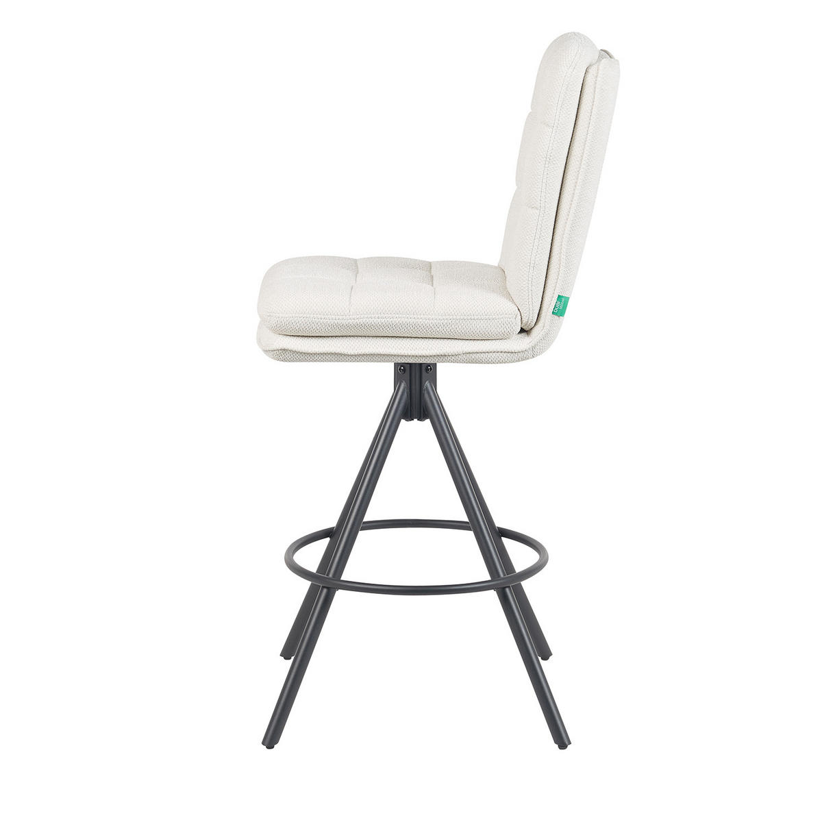 BARHOCKER Tayo - Creme/Schwarz, Textil/Metall (46/106/57cm) - DUBI Möbel