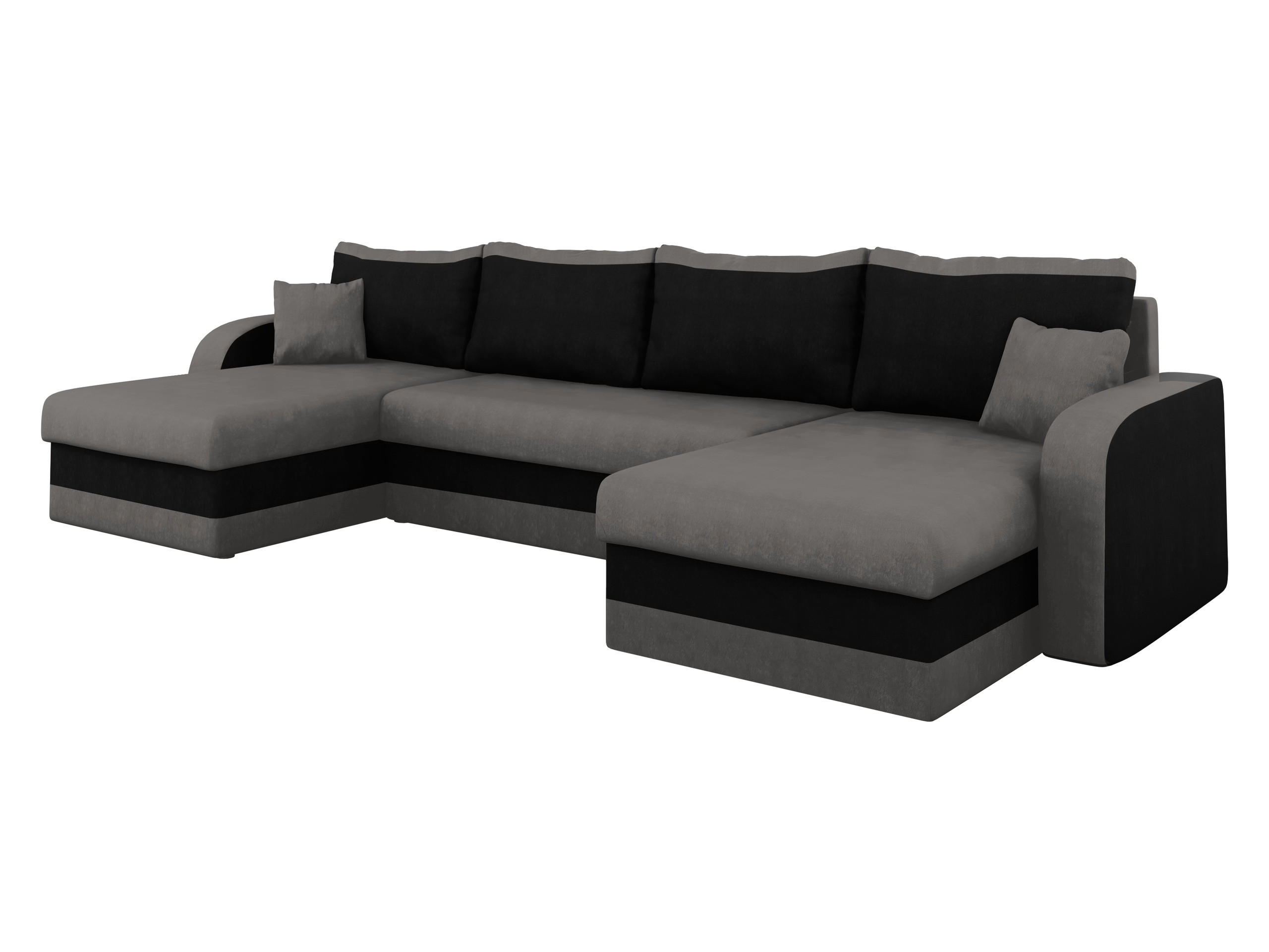 Mirjan24 Ecksofa Grau 304x80x140 cm