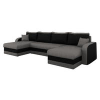 ECKSOFA Kris U - Schwarz/Grau, Holz/Kunststoff (304/80/140cm) - MIRJAN24
