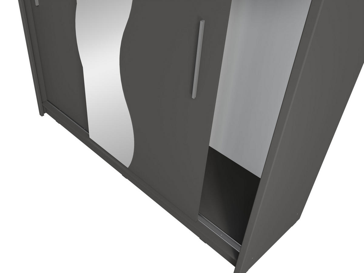 KLEIDERSCHRANK Graphit 204/215/62 - Graphitfarben, Holzwerkstoff (204/215/62cm) - RAUMHIRSCH FURNITURE