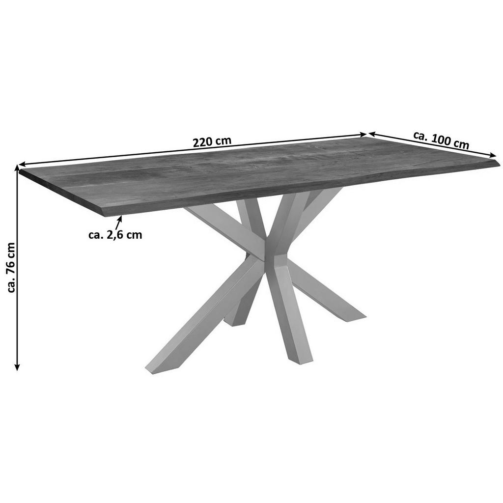 Thumbnail - SAM Esstisch, Braun, Holz, Echtholz,Akazie, Rechteckig,Quadratisch, Sternfuß, 220x76x100 cm, Esszimmer, Tische, Esstisch...