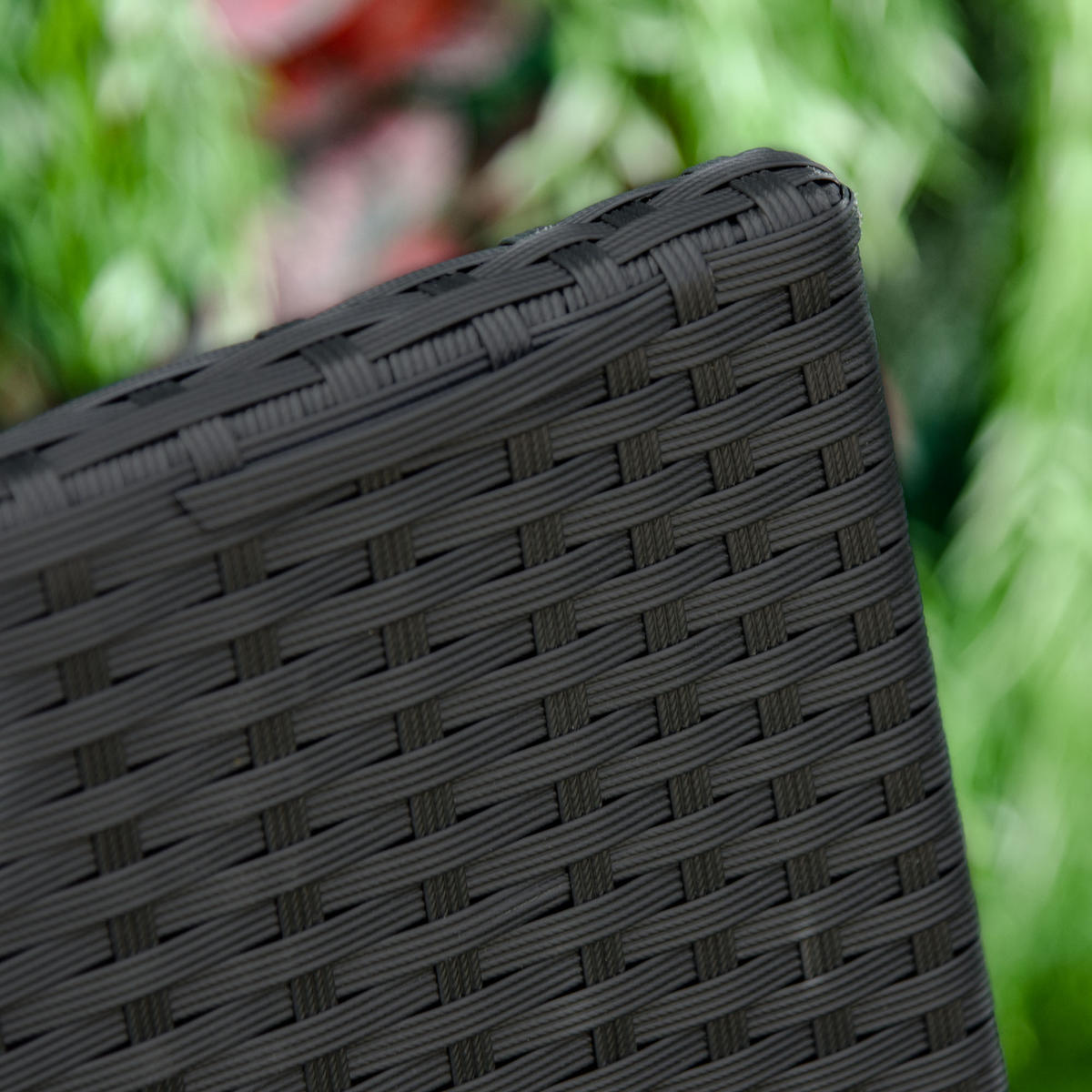 GARTENBANK DE-13551 2-Sitzer, geflochtene Resine Schwarz - Schwarz, Kunststoff/Metall (122/87/60cm) - ComfortXL