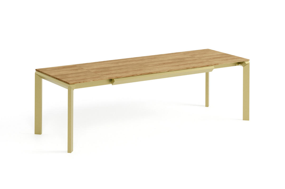 ESSTISCH FADO - Eichefarben/Goldfarben, Holzwerkstoff (90/160/76cm) - Meblini