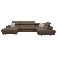 WOHNLANDSCHAFT Cotere Bis, Seite: Rechts - Braun, Holz (345/91/202cm) - MIRJAN24