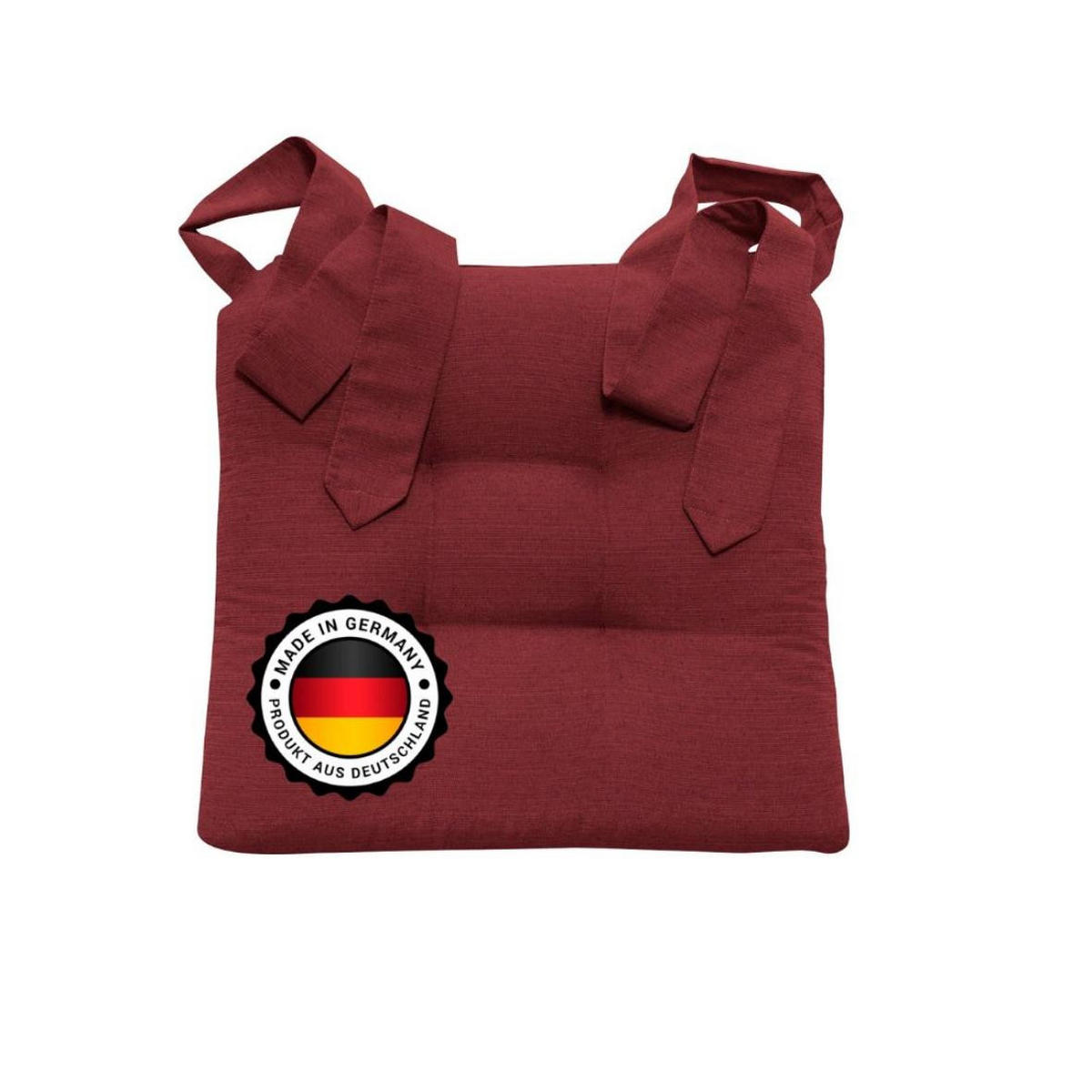 STUHLKISSEN mit Schleifenband - Rot, Textil (46/42/7cm) - Bonvionn