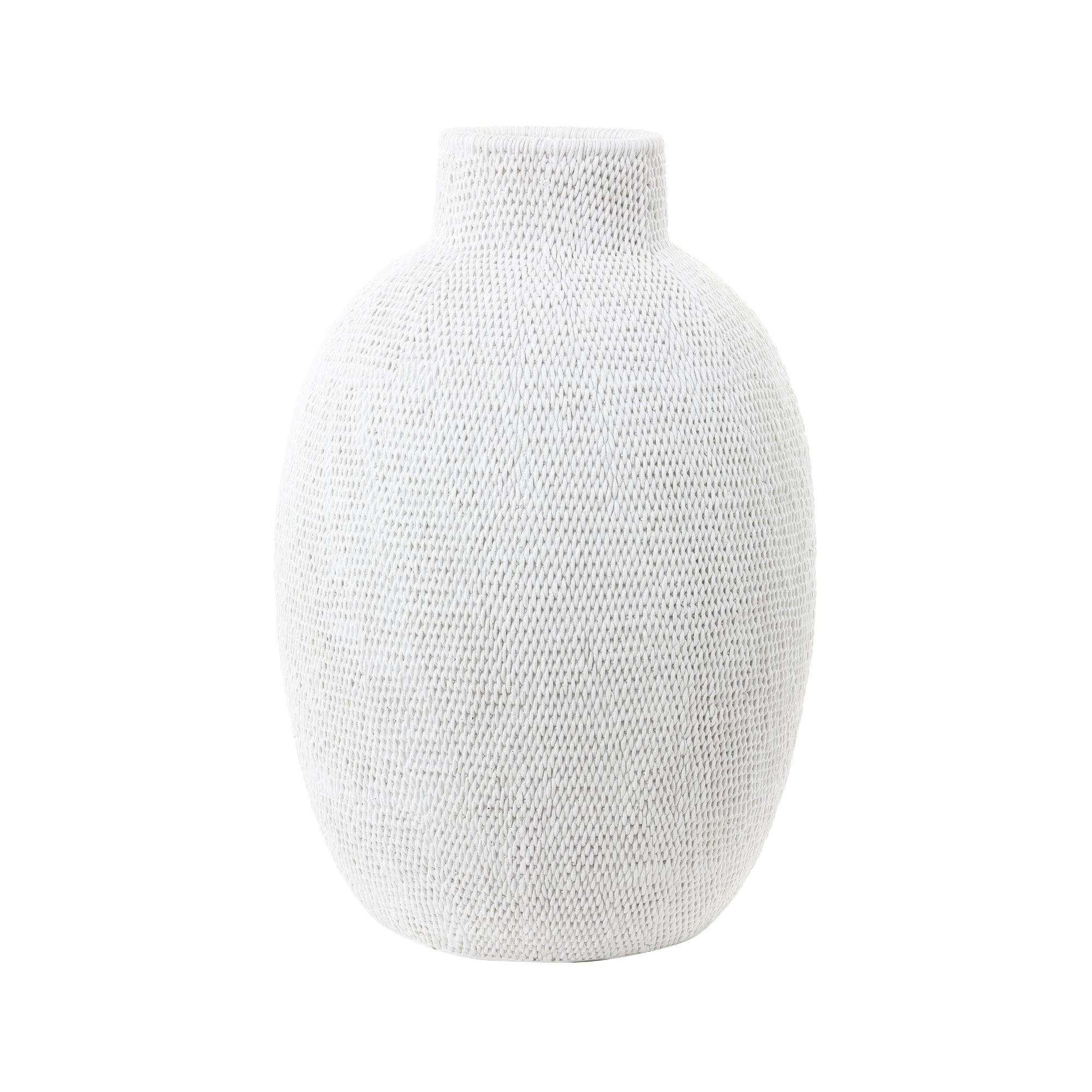 VASE Mashaba Weiß 40/40/60 cm - Weiß, Kunststoff (60cm) - Light & Living