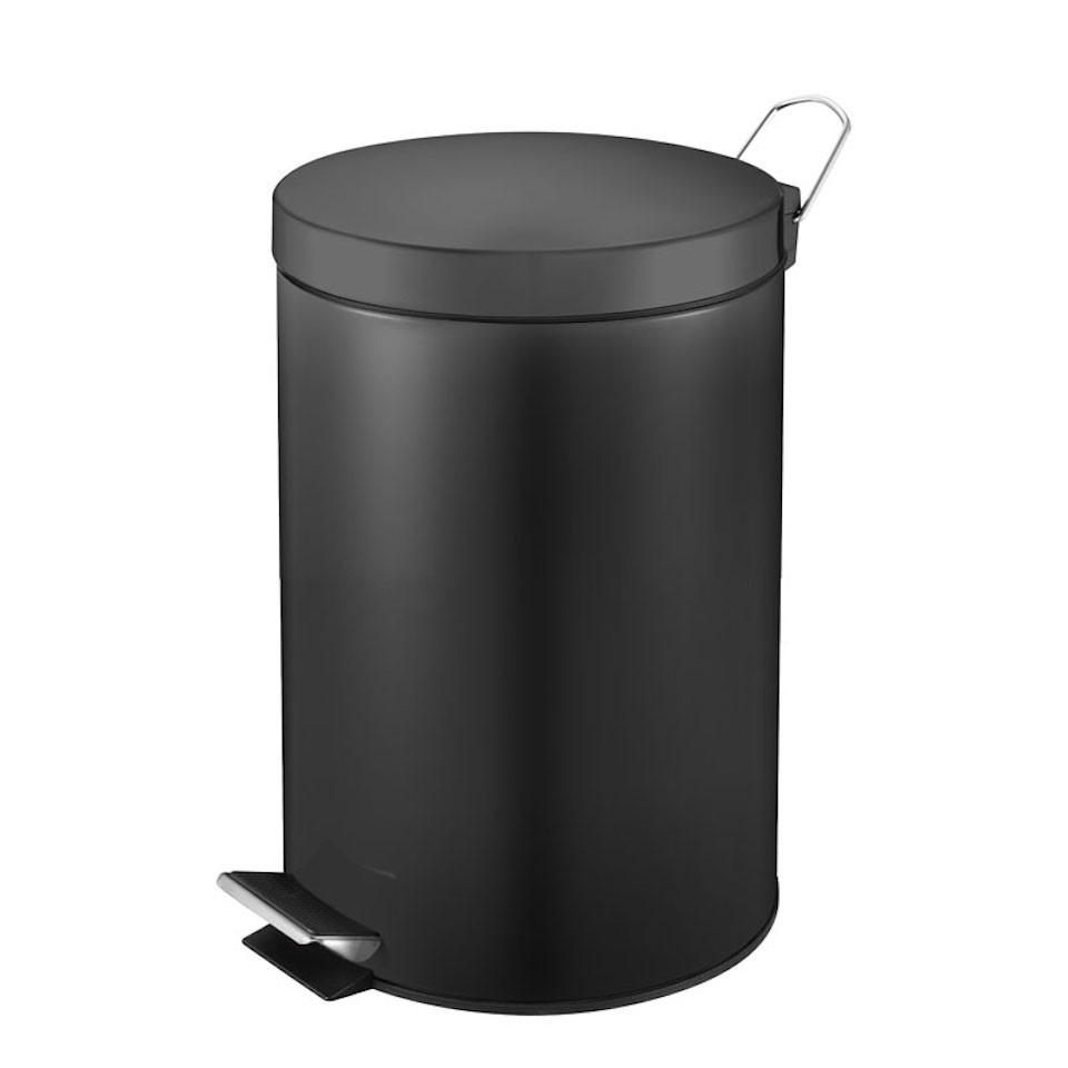 MÜLLEIMER Runder TretMit Herausnehmbaren Kunststoff Inneneimer 20 Liter Höhe 44,5 cm Schwarz - Schwarz, Metall (29.2/44.5/29.2cm) - PROREGAL