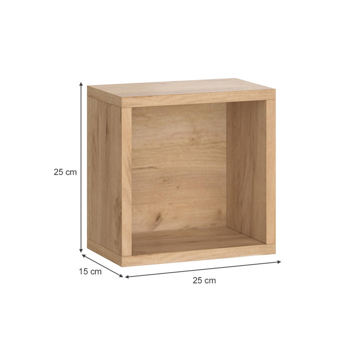 BADSCHRANK Senyo Goldkraft Eiche 25 x 25 cm 2er Set - Eiche Wotan/Sonoma Eiche, Holzwerkstoff (25/25/15cm) - Vicco