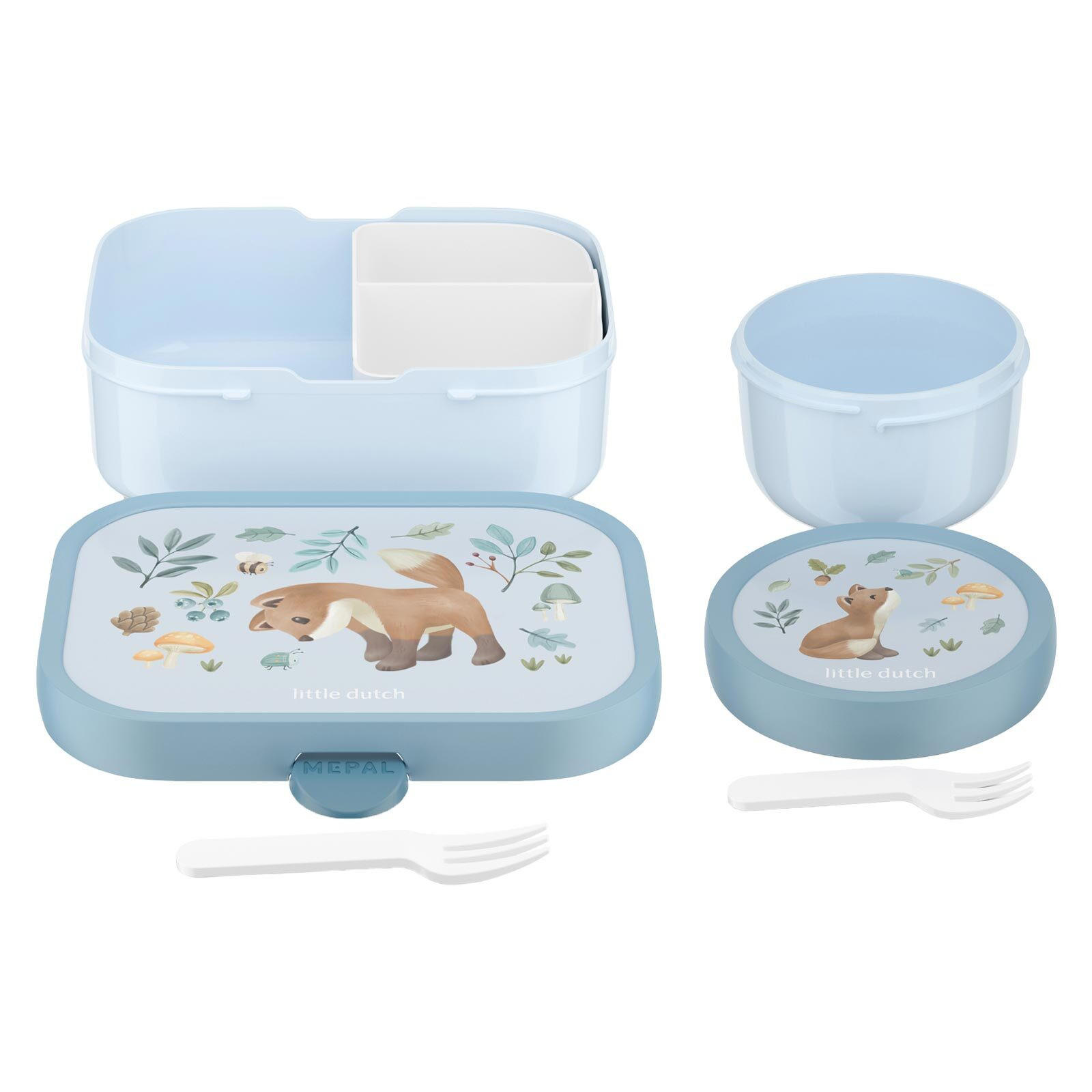 OBST- UND BENTOBOX Campus (2025) Forest Friends 300 & 750 ml 2er Set - Hellblau, Kunststoff (1/1/1cm) - Mepal