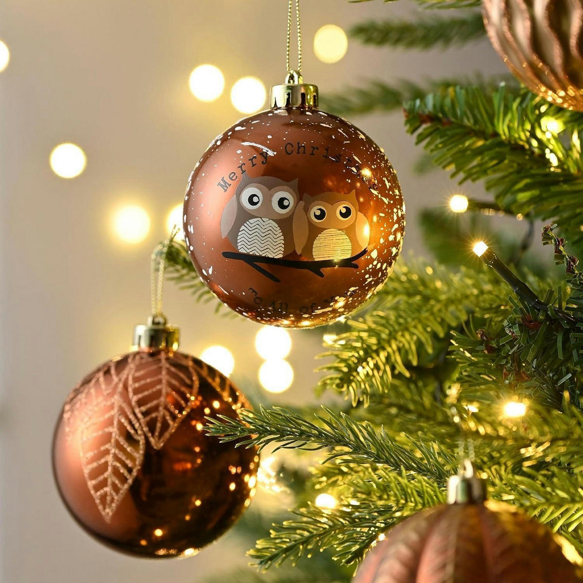 WEIHNACHTSKUGELN 12-teiliges Set 8 cm Kunststoff Bronze - Goldfarben, Kunststoff (8/8/8cm)