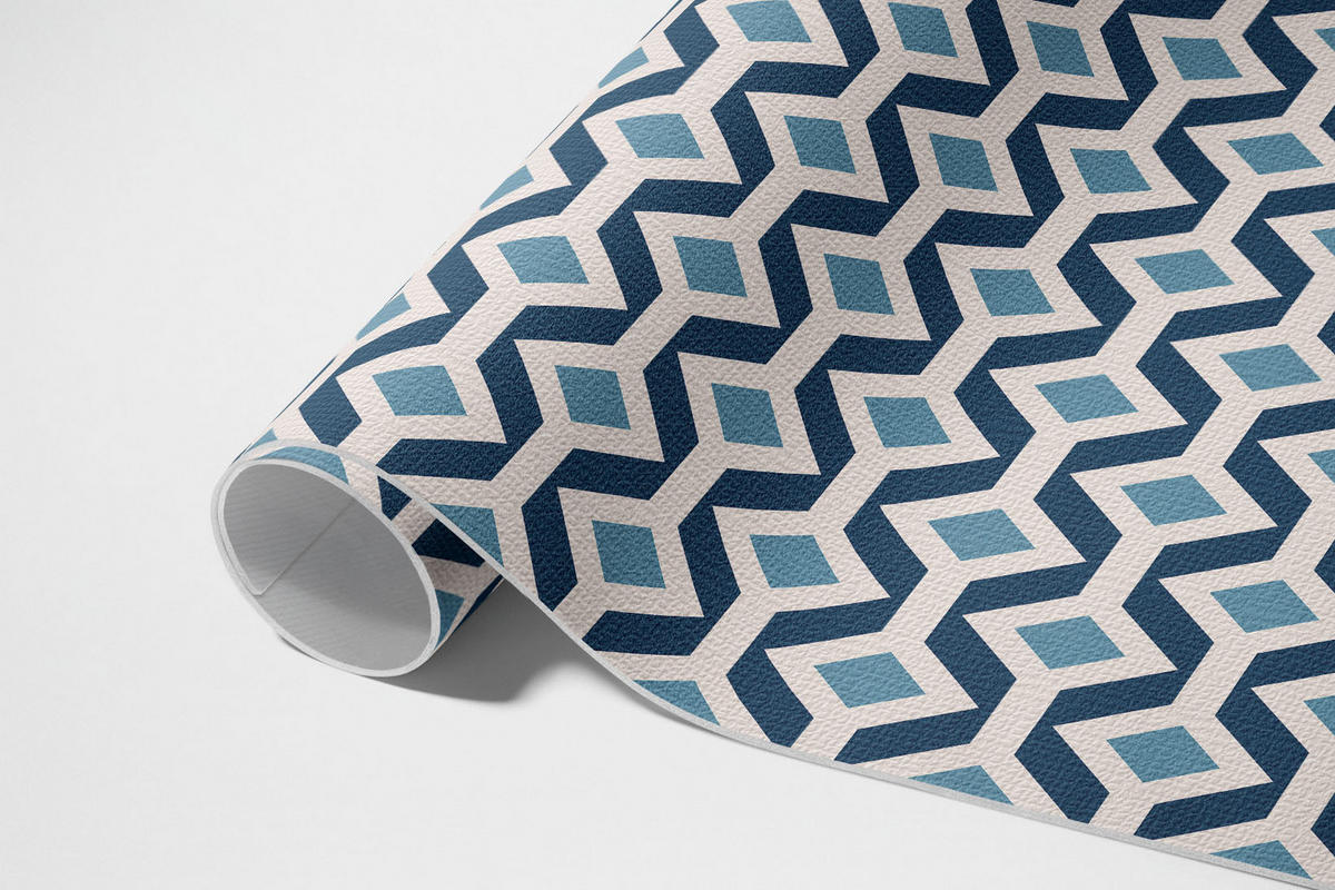 TEPPICH 150x225 cm Geometrisches Muster eines Musters - Hellblau, Kunststoff (150/225cm) - Wallfluent