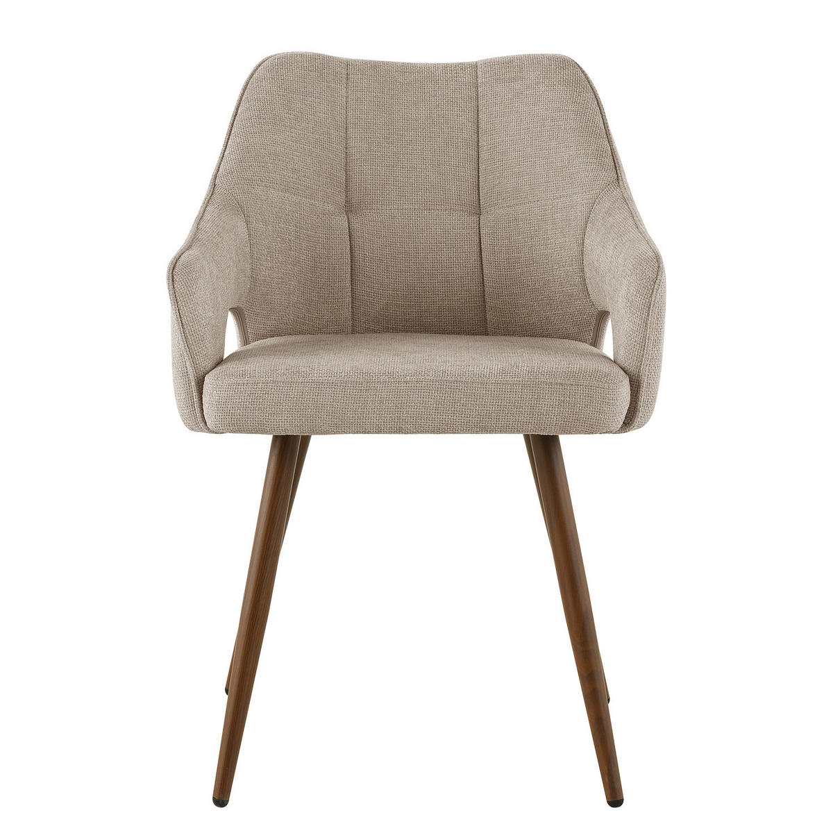 ARMLEHNENSTUHL - 2er-Set - Hellbraun, Textil/Metall (55/78/60cm) - home24