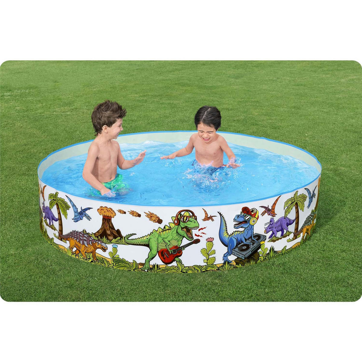 POOL für Kinder Dinosaurier 183 x 38 cm - 55022 - Blau, Textil (183/38cm)
