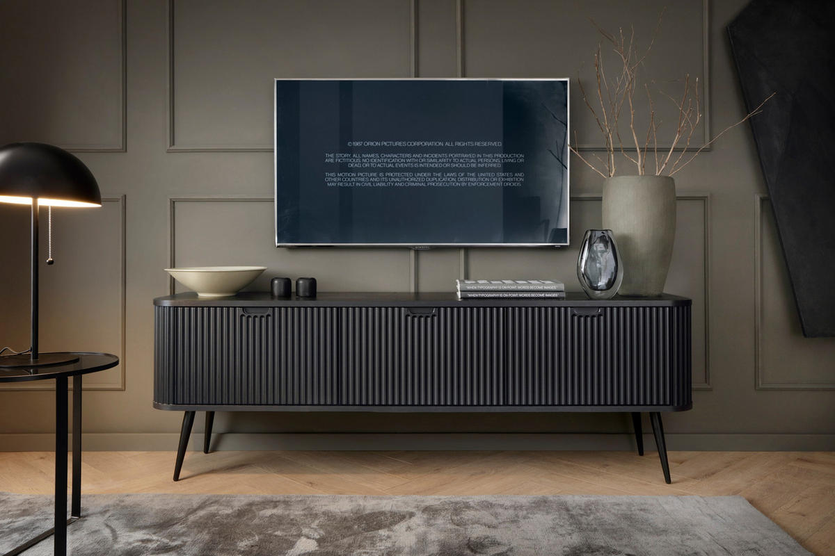 TV-LOWBOARD MODERNO 168/56/39 in Schwarz - Schwarz, Holzwerkstoff (168/56/39cm) - Deine Möbel 24