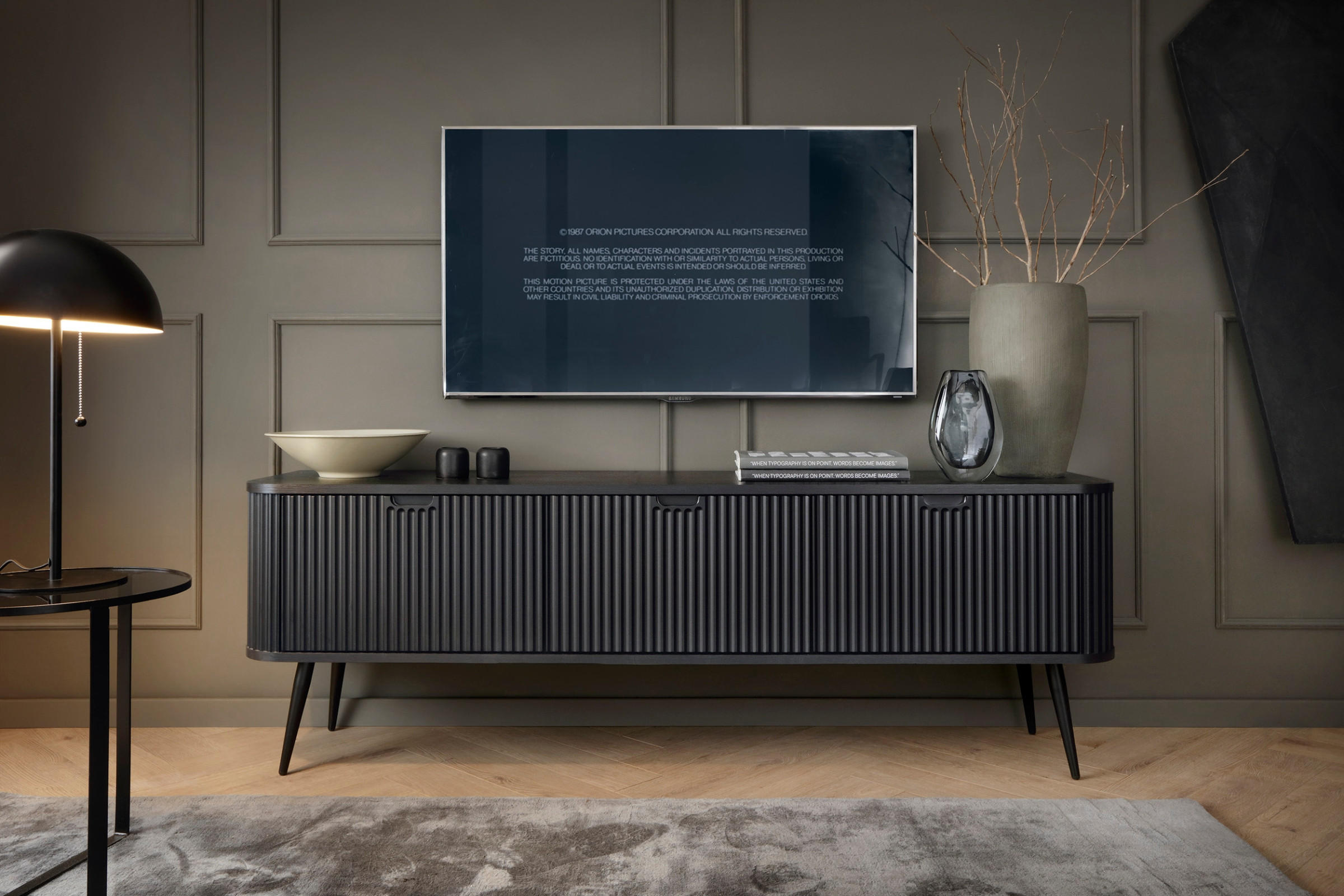 Thumbnail - Deine Möbel 24 Tv-Lowboard, Schwarz, Holzwerkstoff, 168x56x39 cm, Wohnzimmer, Wohnwände, Lowboards, Lowboards stehend