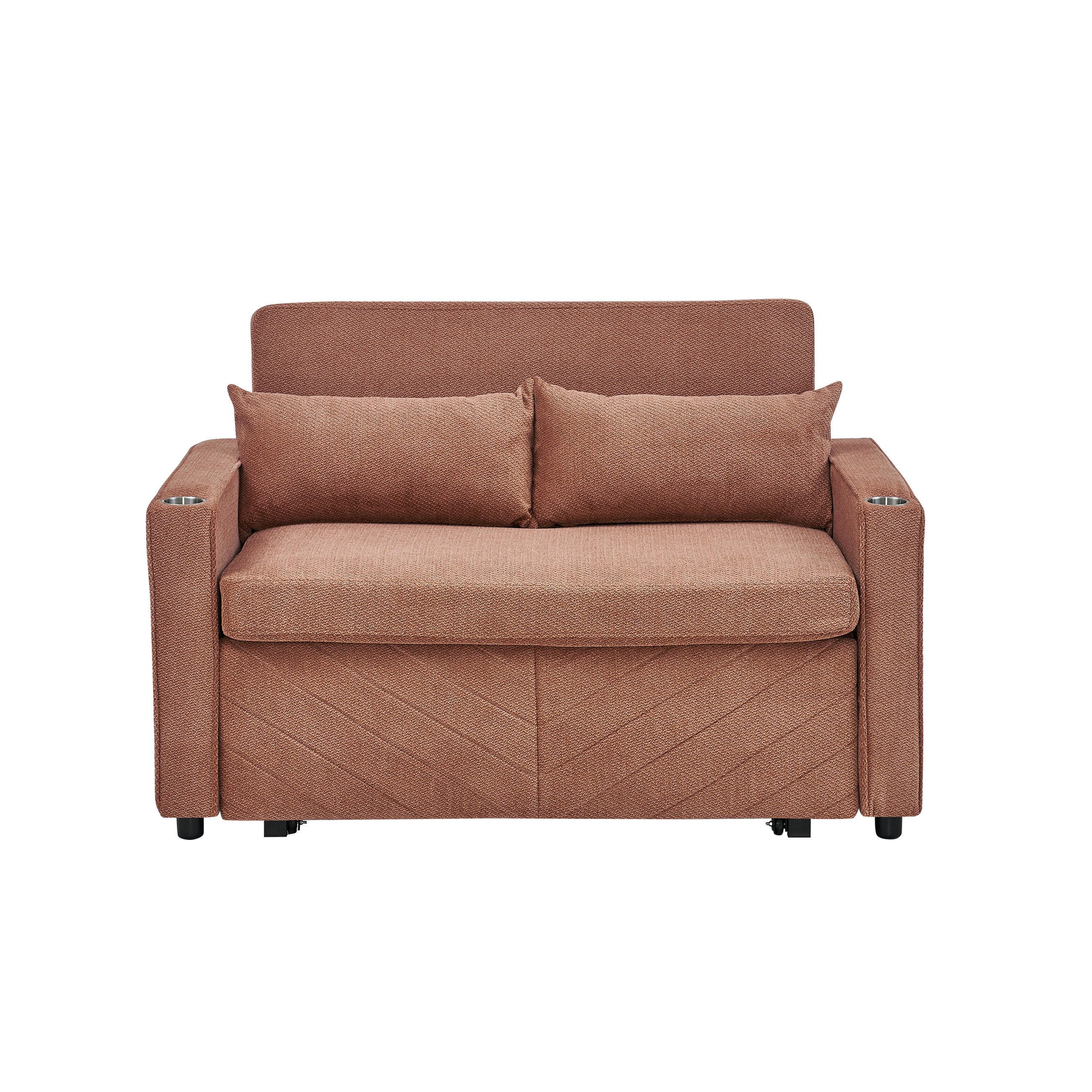 SCHLAFSOFA 134/82/73 cm Orange mit USB Charging und Aufbewahrungstasche - Orange, Textil (134/73/195cm) - Oxeza