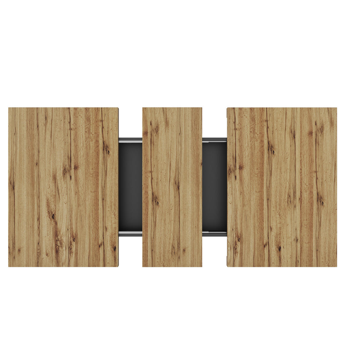 ESSTISCH 110-140/80/75 cm in Schwarz/Natur aus MDF mit Stauraum - Schwarz, Holzwerkstoff (110/80/75cm) - Flora Grace