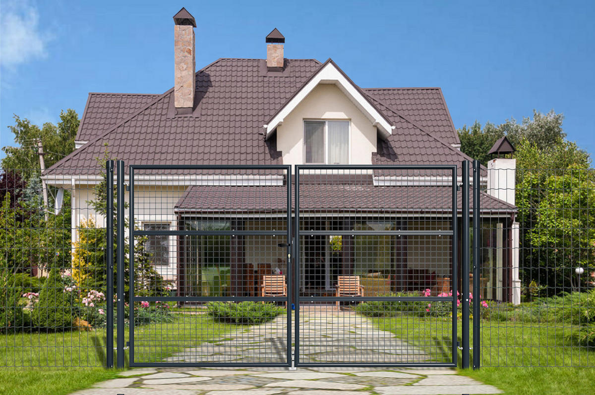 ZAUNTOR Olga Grau 3m H.180cm - Grau, Metall (392/190cm) - Casanoov