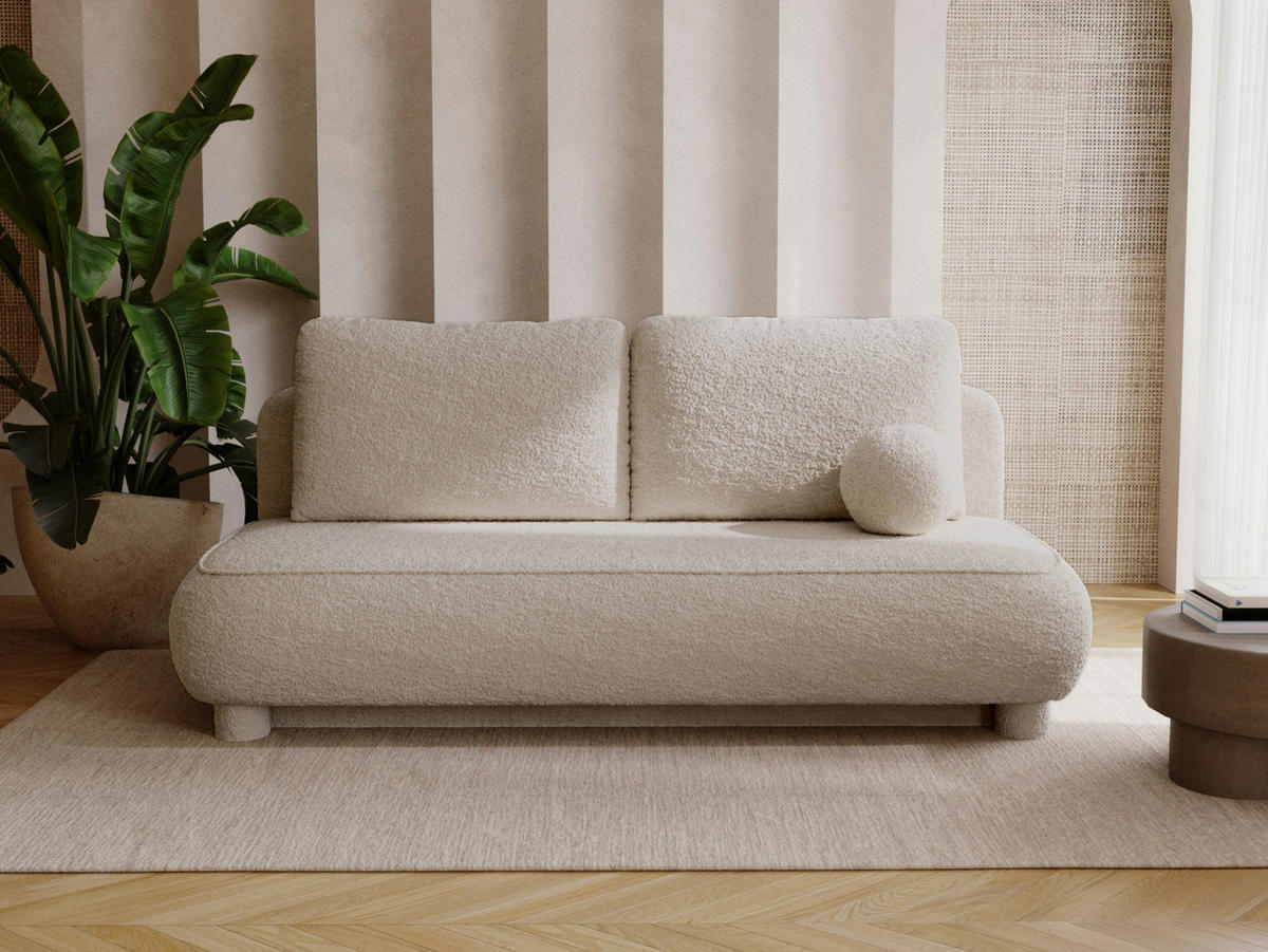 SOFA Beige BELLY - Beige, Holzwerkstoff (209/96/96cm) - Compleo24