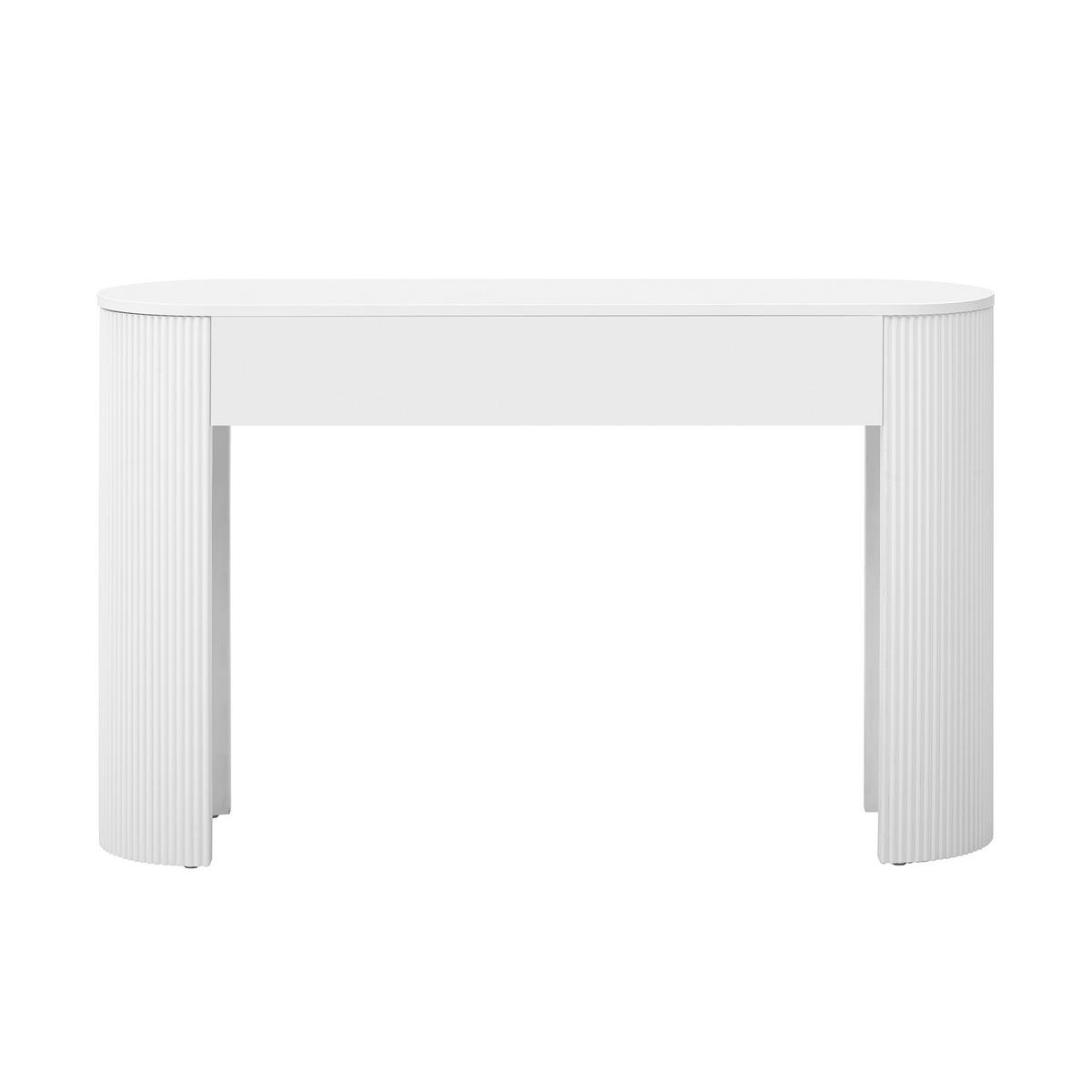 KONSOLENTISCH 120/33/76 cm weiß aus MDF mit 2 grifflosen Schubladen - Weiß, Holzwerkstoff (120/33/76cm) - OKWISH