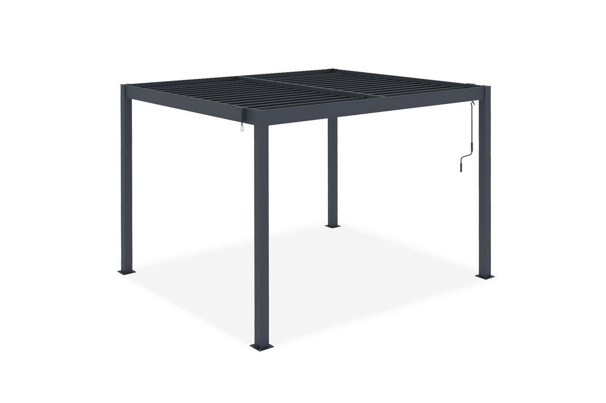 PERGOLA BIOKLIMATISCHE SELBSTTRAGENDE Piana grauem 3m x 2,5m - Grau, Metall (259/218/259cm) - Cazeboo