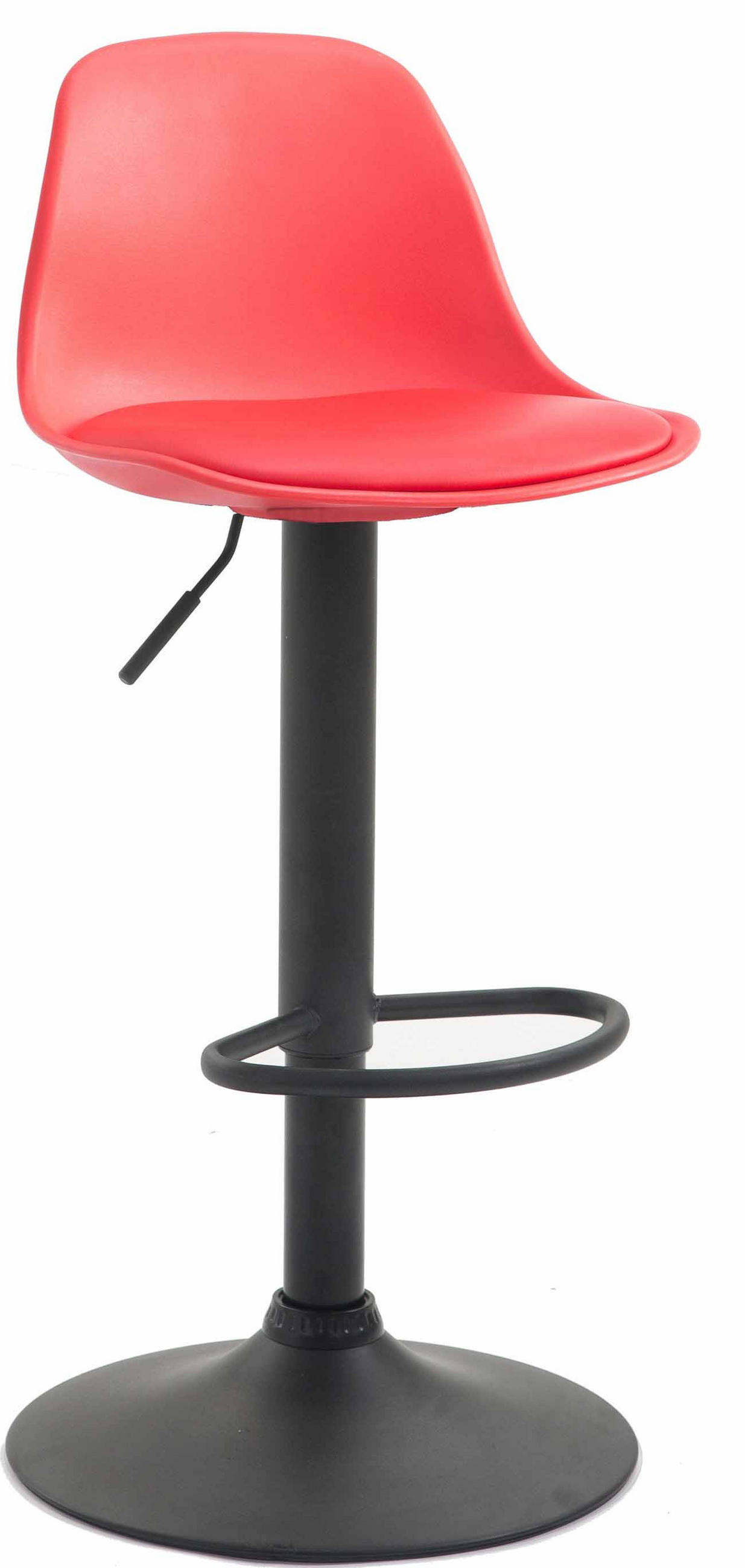 BARHOCKER Kunststoff rot - Rot/Schwarz, Kunststoff/Metall (39/82/43cm) - CLP