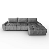 ECKSCHLAFSOFA Costa L Grau rechts - Schwarz/Grau, Kunststoff/Textil (290/169cm) - Beautysofa