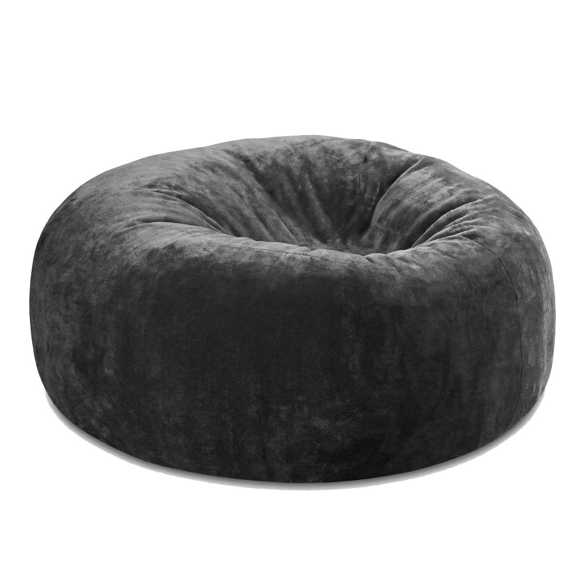 SITZSACK XXL Dunkelgrau Memory-Effekt & Waschbarer Bezug - Dunkelgrau, Textil (130/60/120cm) - Urban Meuble