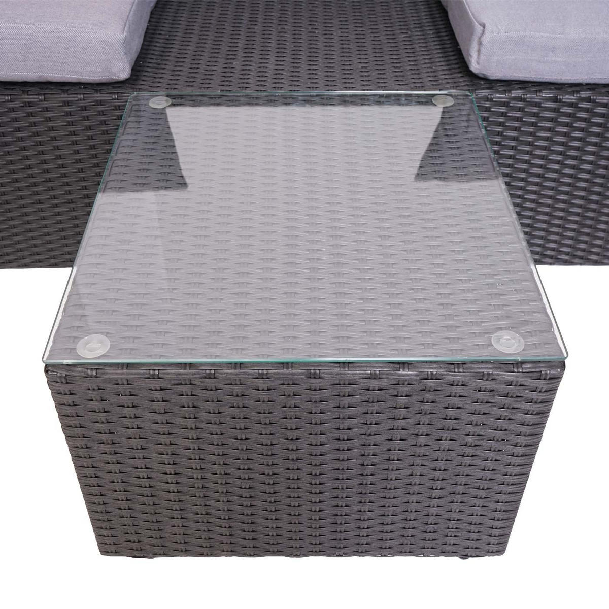 GARTENSET 3in1 Anthrazit Kissen Hellgrau - Anthrazit, Metall - PROREGAL