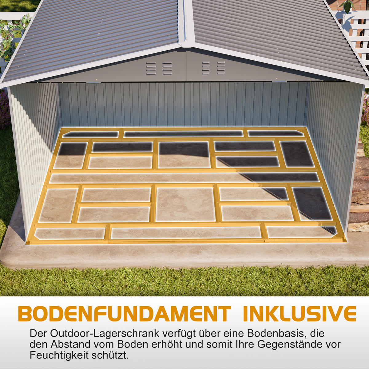 GERÄTESCHUPPEN METALL XXXL 300x252x191 cm Grau - Grau, Metall (252/191/300cm) - ComfortXL