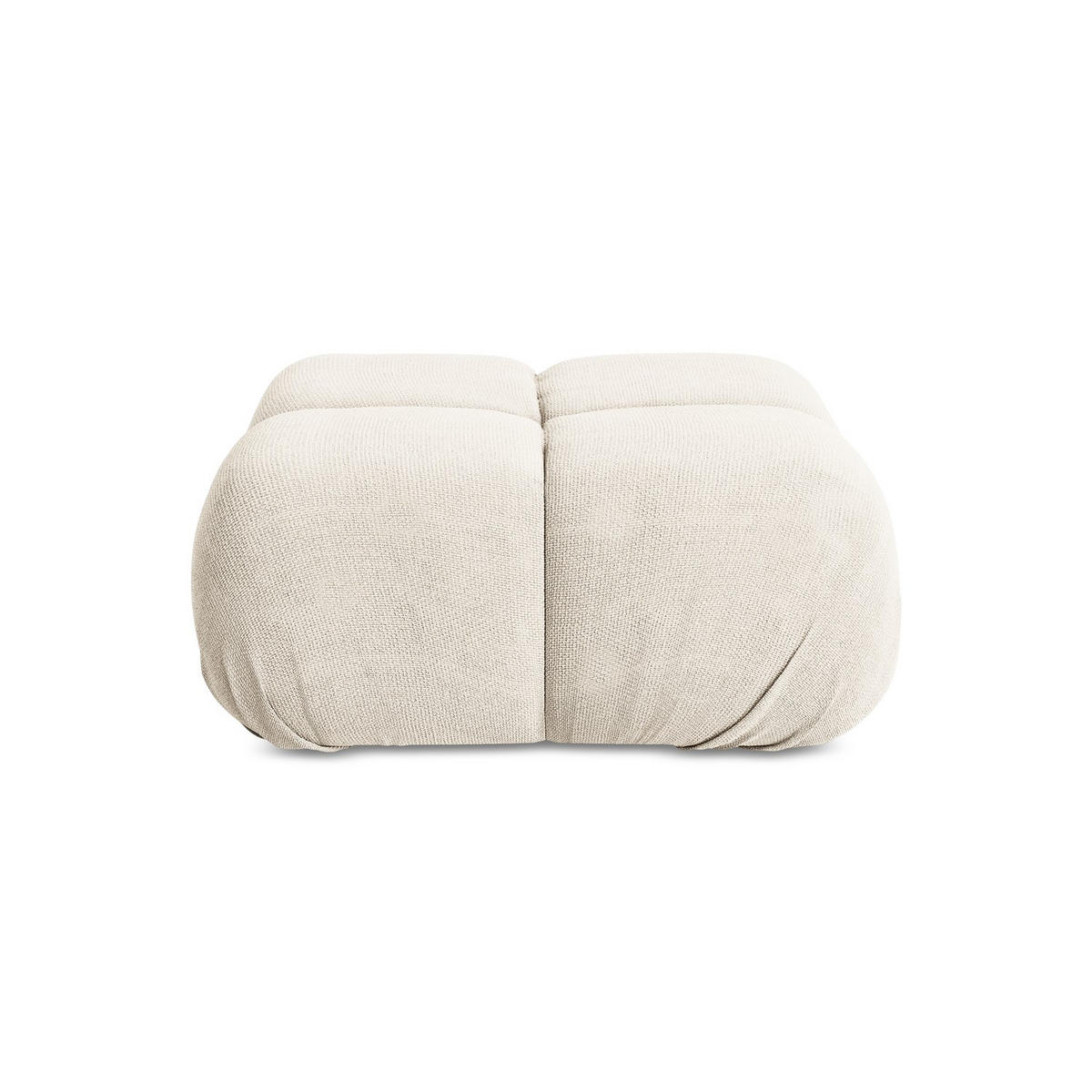 POUF Chenille Stoff Beige - Beige/Creme, Kunststoff/Textil (95/41/95cm) - LaMiaSofa