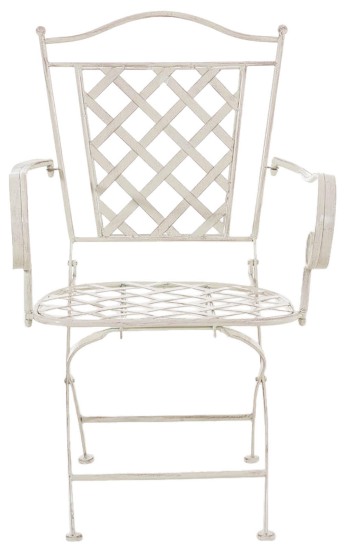 GARTENSTUHL 2er Set Metall antik-creme - Creme, Metall (56/93/51cm) - CLP