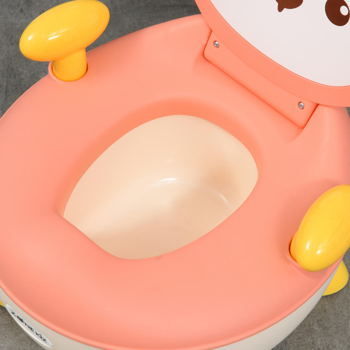 KINDERTOILETTE, Kunststoff, Rosa/Weiß/Gelb, 34,5L x 35B x 23H cm - Rosa, Kunststoff (35/23/34.5cm) - ZONEKIZ