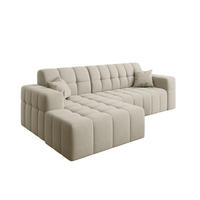 ECKSOFA L-förmiges Nimes Velours Stoff Ecru Links - Ecru, Holz/Kunststoff (168/265cm) - Kaiser Möbel