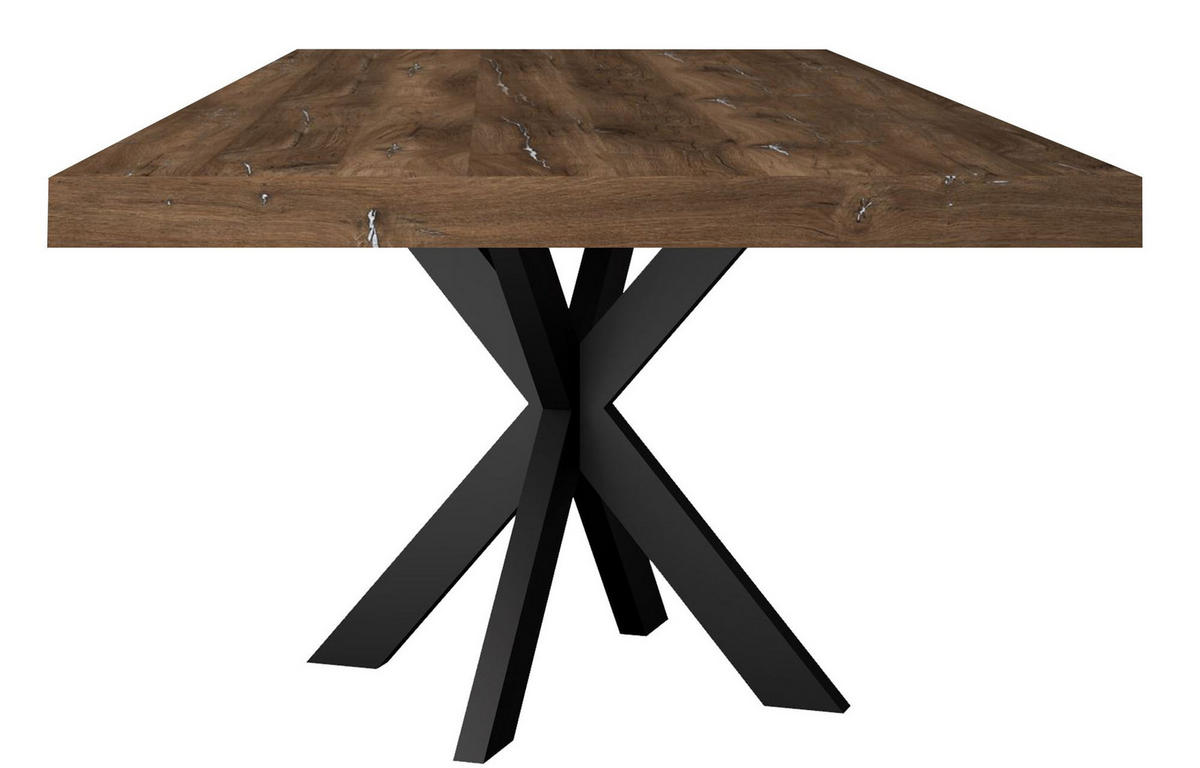 ESSTISCH Elgin 1 175x80x100 Metall+Holzwerkstoff Schwarz/Zinneiche - Mooreichefarben/Schwarz, Holzwerkstoff (175/100/80cm) - 58aufmkessel