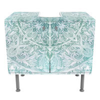 WASCHBECKENUNTERSCHRANK Mandala Aquarell Ornament Muster türkis 60/55/35 cm - Türkis, Holzwerkstoff (60/55/35cm) - Bilderwelten