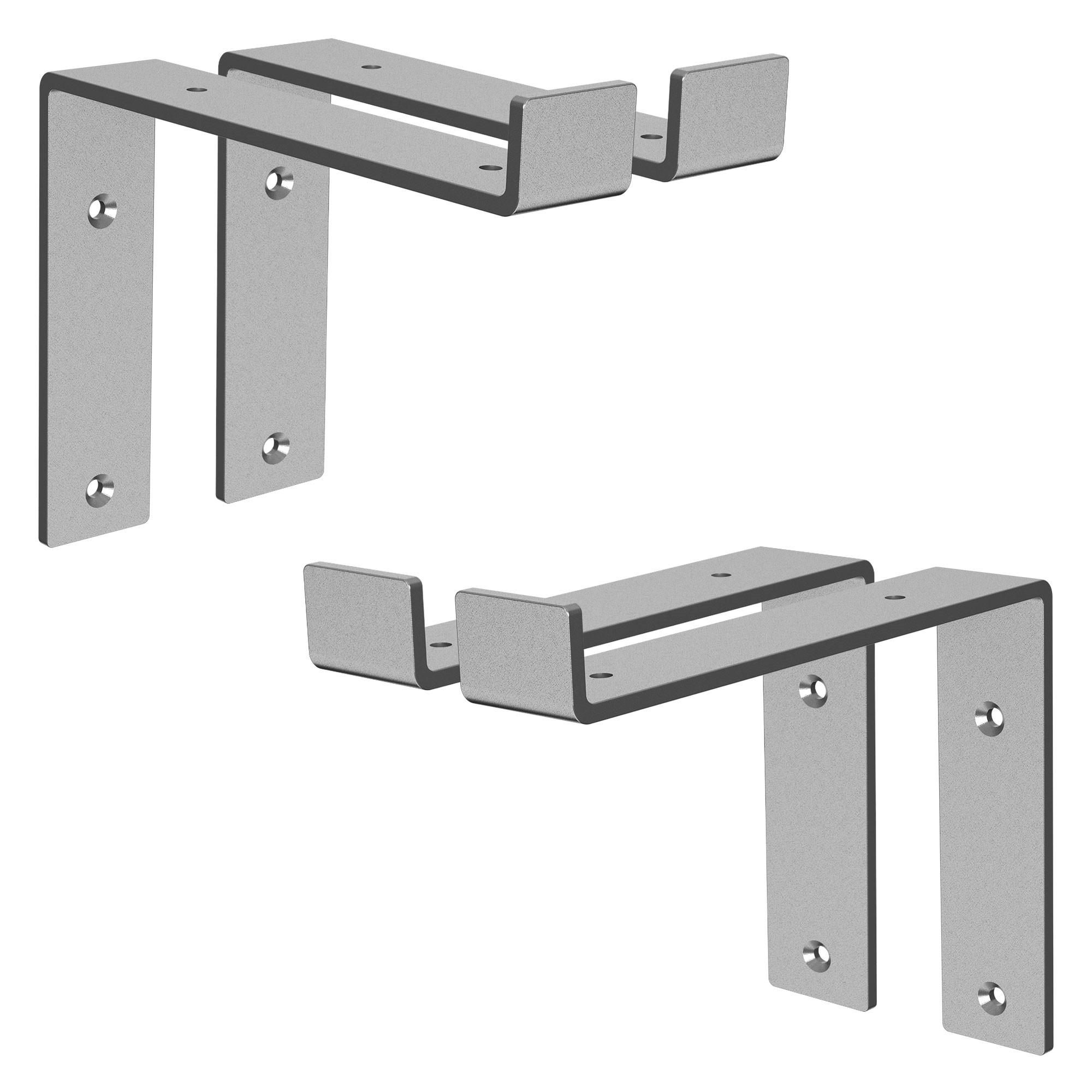 REGALHALTERUNG 2er Set - Grau, Metall (14.5/4/20cm) - ML-DESIGN