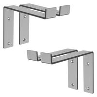 REGALHALTERUNG 2er Set - Grau, Metall (14.5/4/20cm) - ML-DESIGN