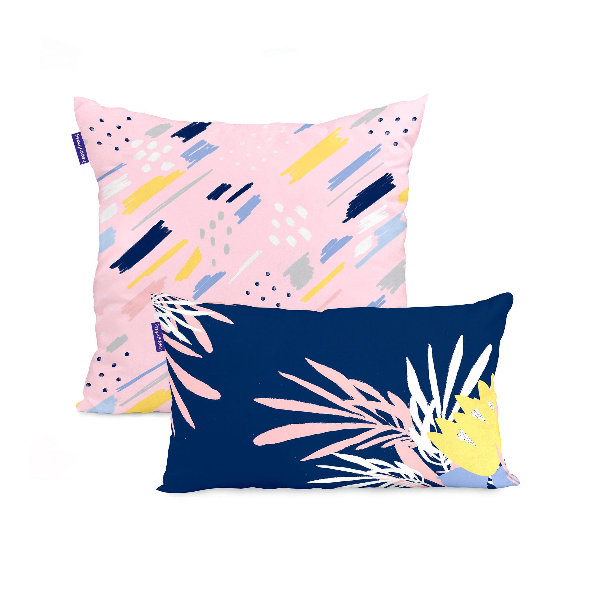 KISSENBEZUG tempera 50x50 + 50x30 cm mehrfarbig - Multicolor, Textil (50/50cm) - Happy Friday