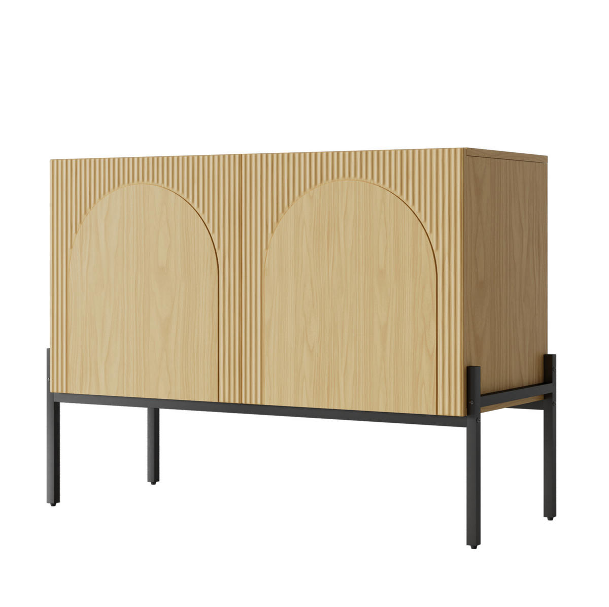 SIDEBOARD in Natur 100x40x75 cm mit 2 Türen und Metallbeinen - Naturfarben, Holzwerkstoff (40/75/100cm) - IVMEU